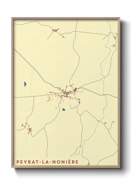 Une affiche de carte sur Peyrat-la-Nonière