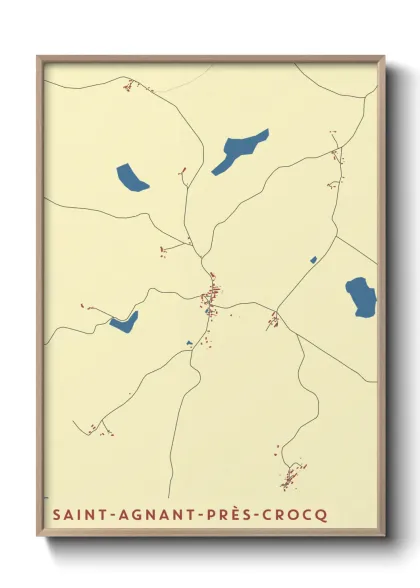 Une affiche de carte sur Saint-Agnant-près-Crocq