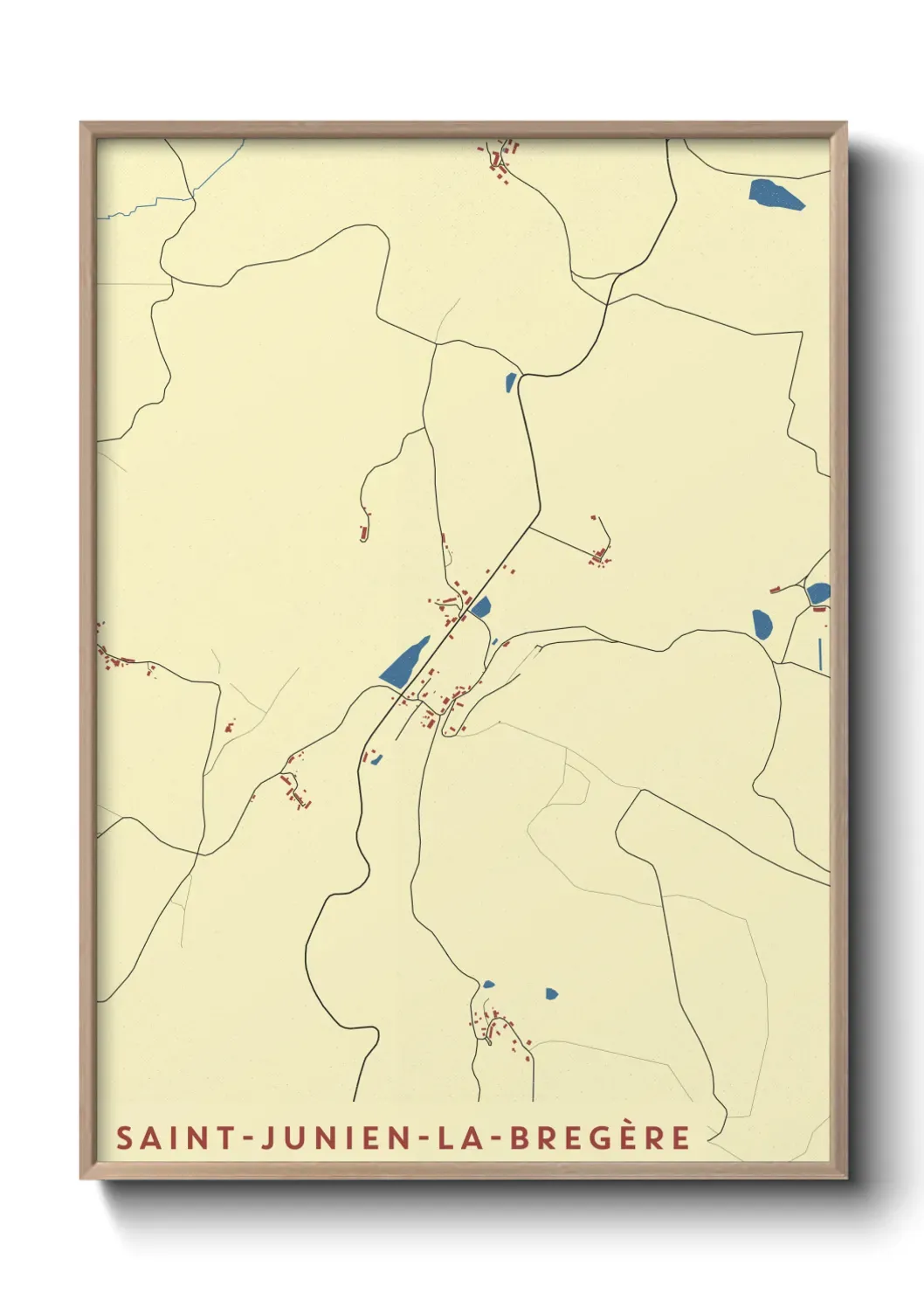 Un poster carte Saint-Junien-la-Bregère