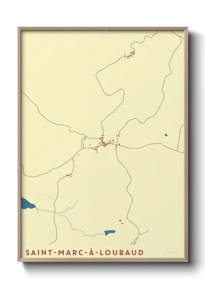 Une affiche de carte sur Saint-Marc-à-Loubaud