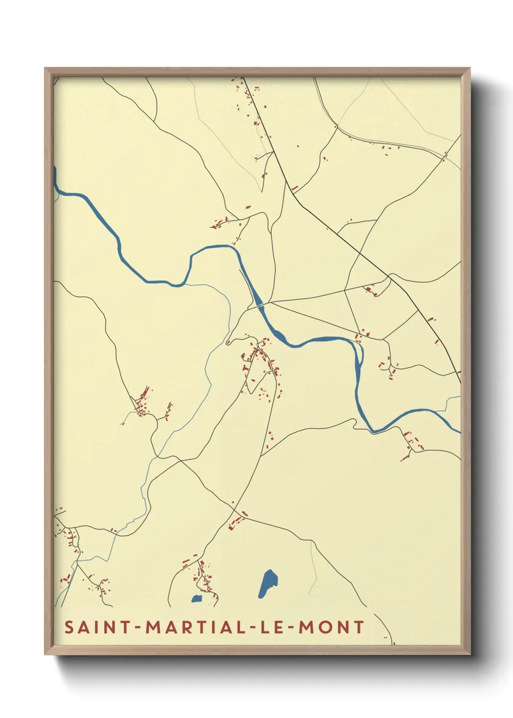 Un poster carte Saint-Martial-le-Mont