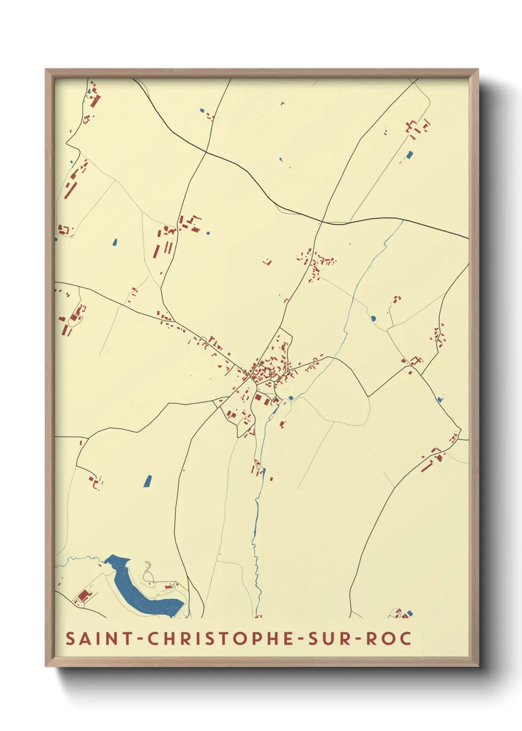 Un poster carte Saint-Christophe-sur-Roc