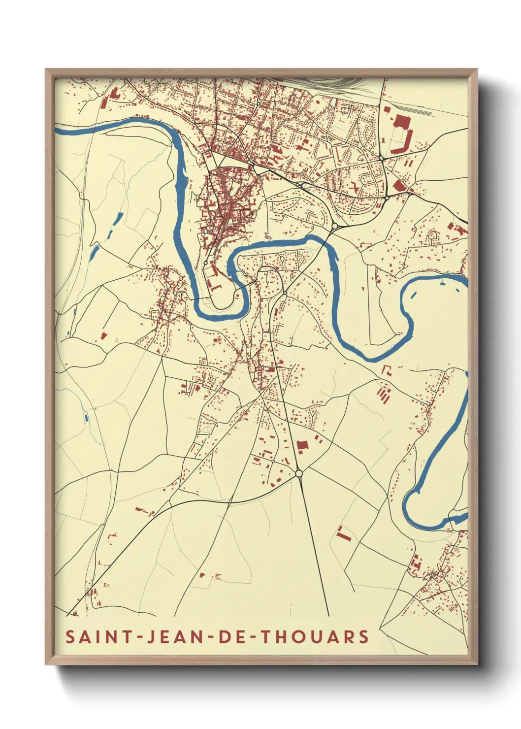 Un poster carte Saint-Jean-de-Thouars