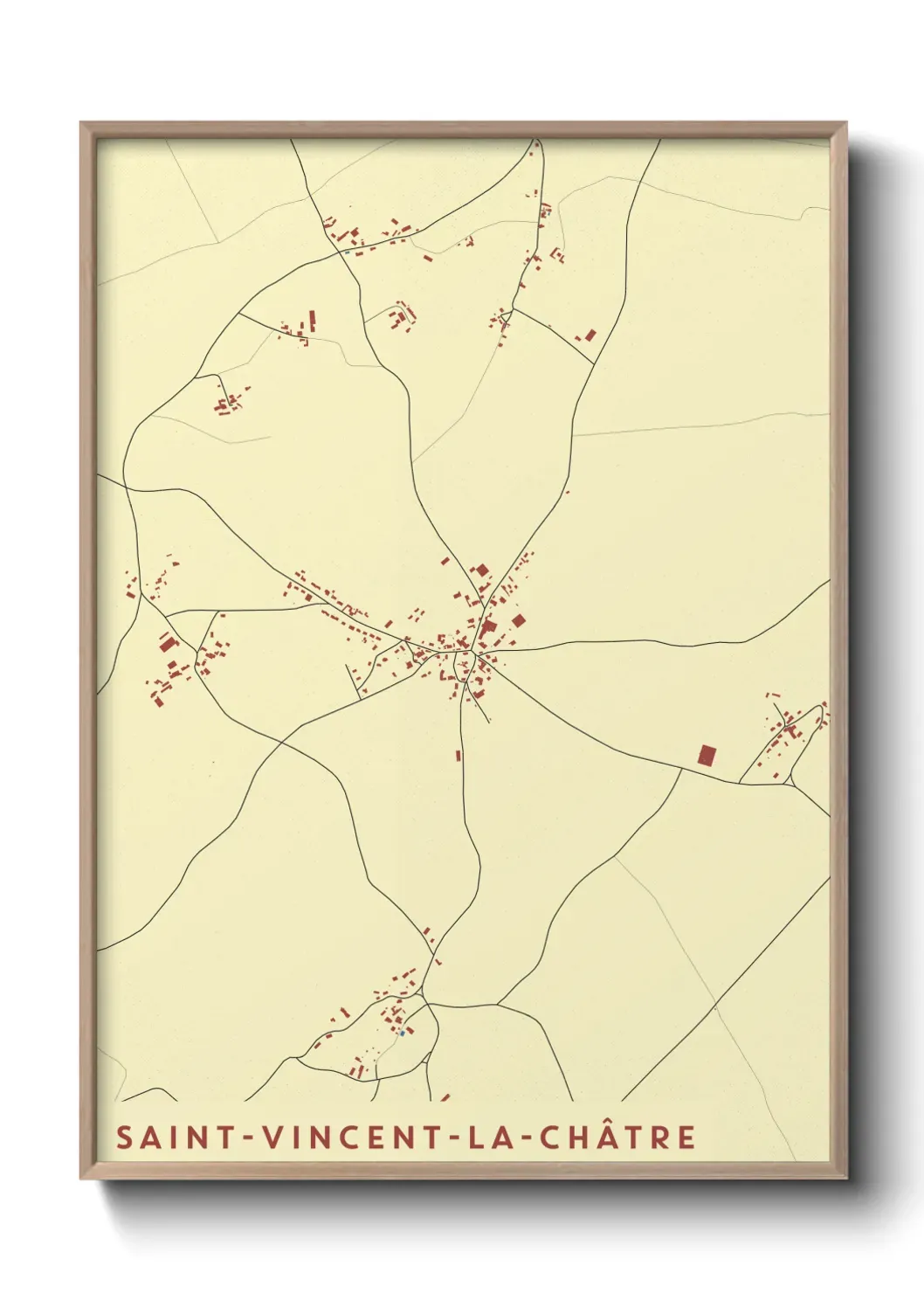 Un poster carte Saint-Vincent-la-Châtre