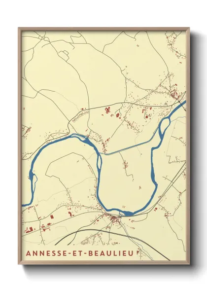 Une affiche de carte sur Annesse-et-Beaulieu