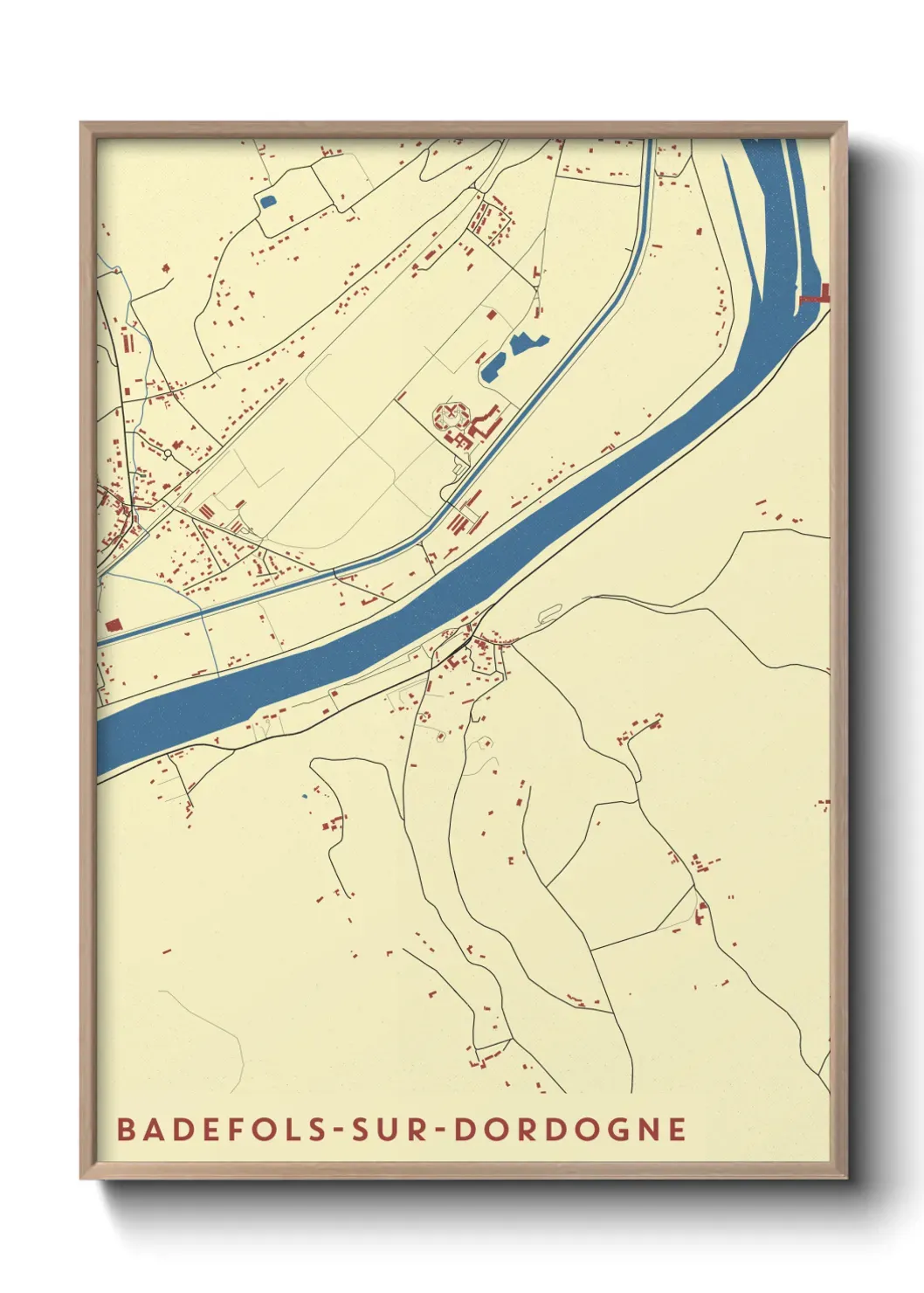 Un poster carte Badefols-sur-Dordogne