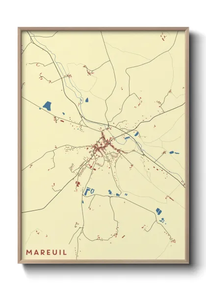 Une affiche de carte sur Mareuil