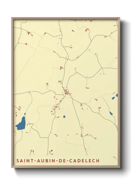 Une affiche de carte sur Saint-Aubin-de-Cadelech