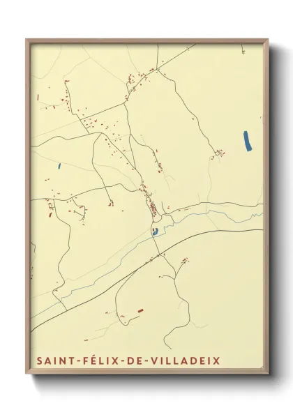 Une affiche de carte sur Saint-Félix-de-Villadeix