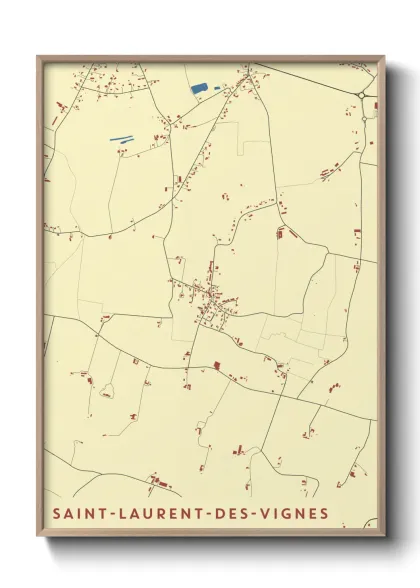 Une affiche de carte sur Saint-Laurent-des-Vignes