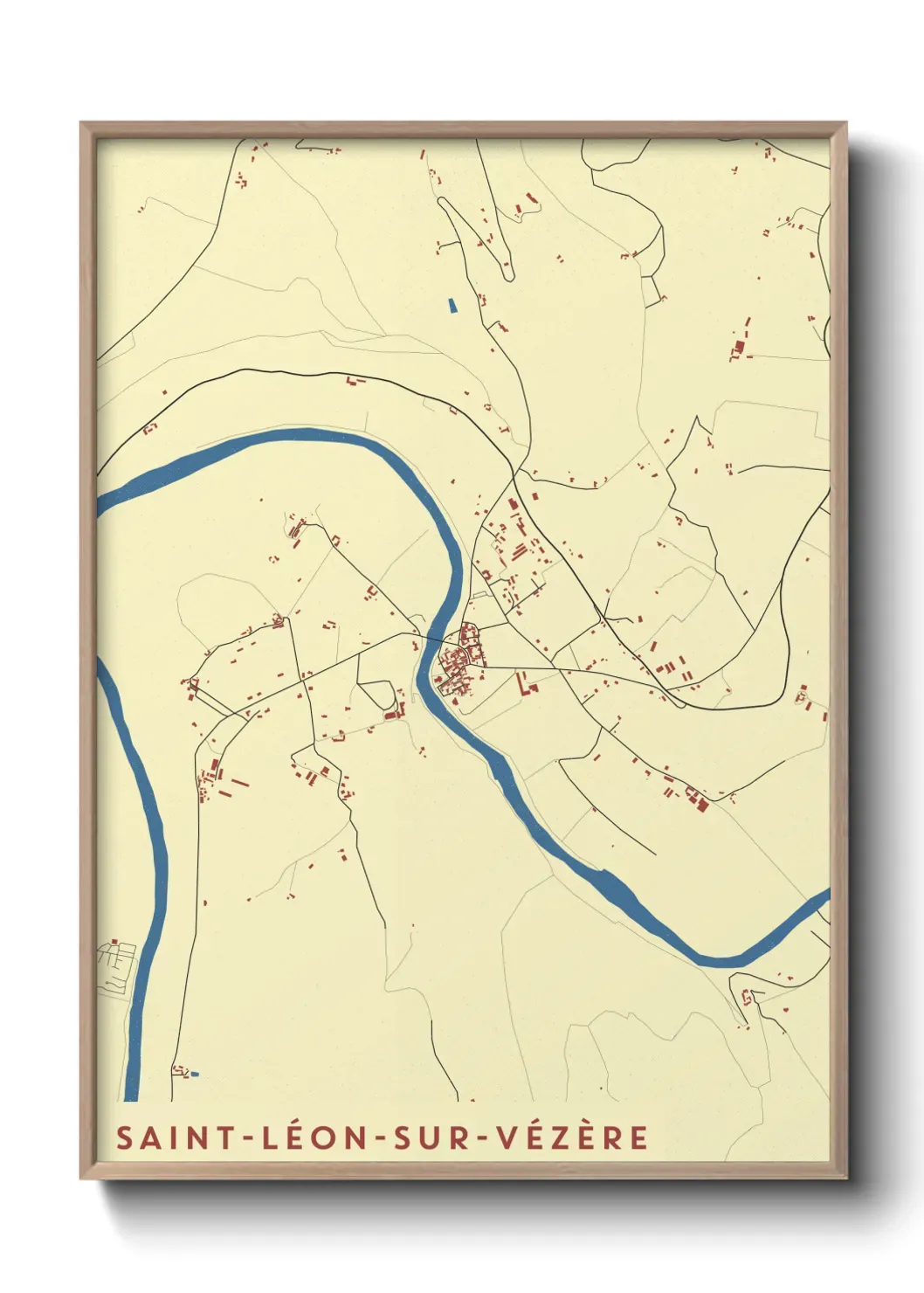 Un poster carte Saint-Léon-sur-Vézère