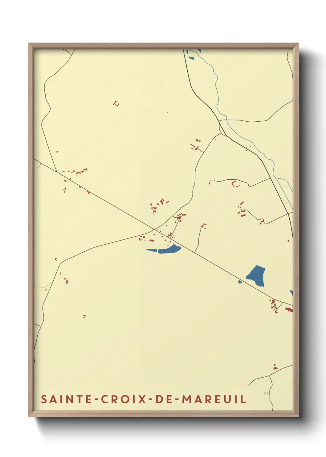 Un poster carte Sainte-Croix-de-Mareuil