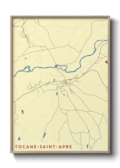 Une affiche de carte sur Tocane-Saint-Apre