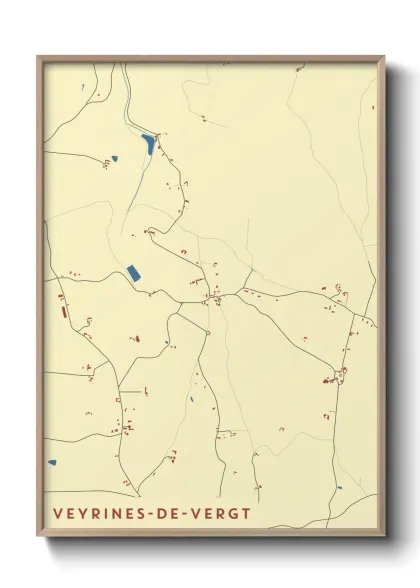 Une affiche de carte sur Veyrines-de-Vergt