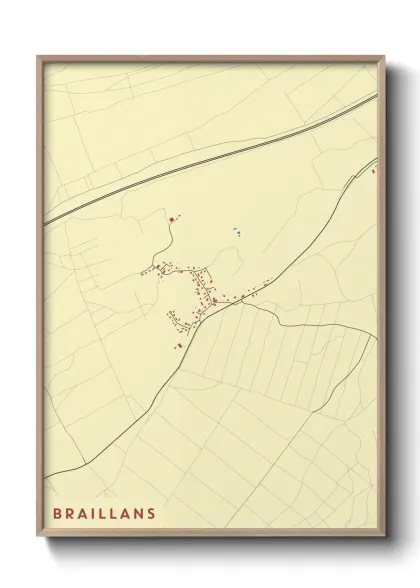 Une affiche de carte sur Braillans