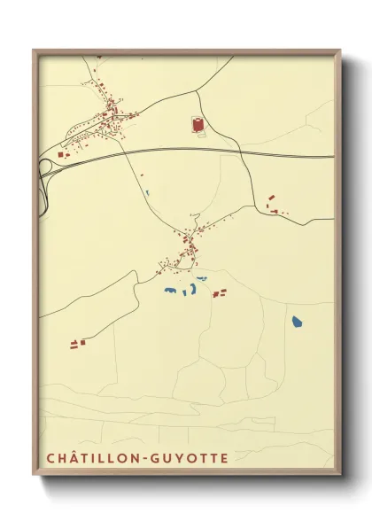 Une affiche de carte sur Châtillon-Guyotte