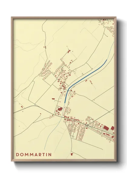 Une affiche de carte sur Dommartin