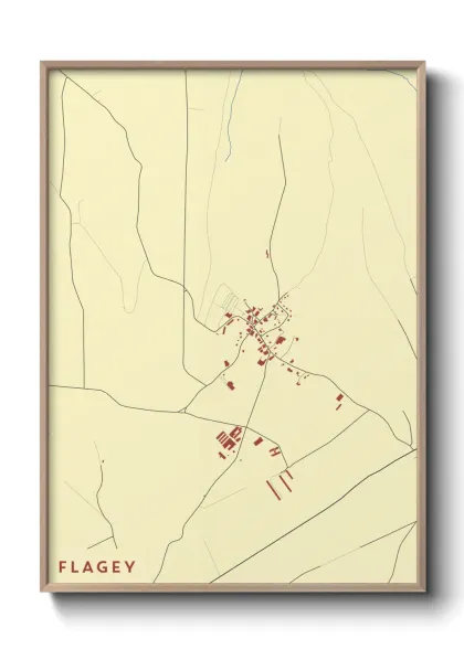 Une affiche de carte sur Flagey