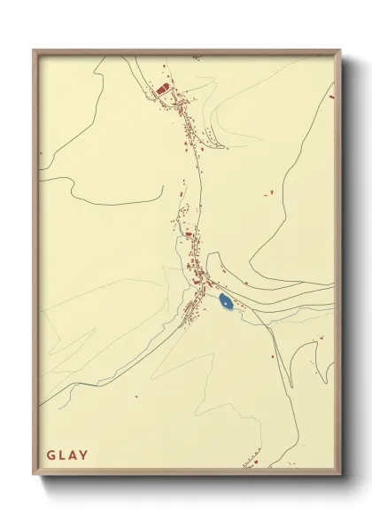 Une affiche de carte sur Glay