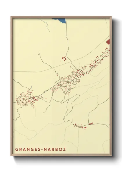 Une affiche de carte sur Granges-Narboz