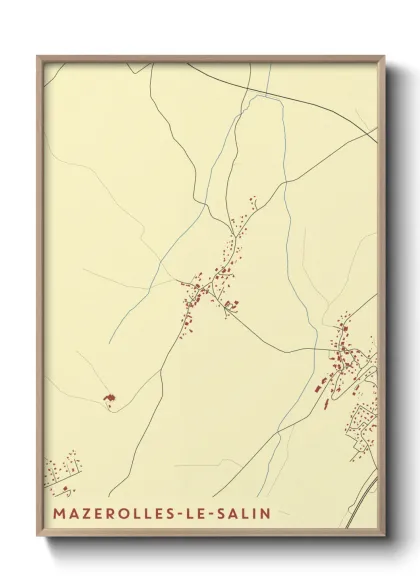 Une affiche de carte sur Mazerolles-le-Salin