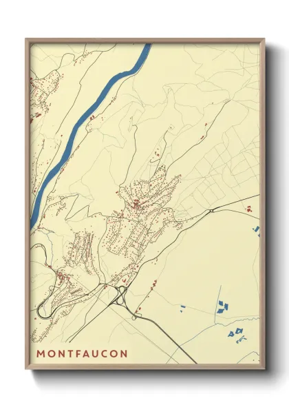 Une affiche de carte sur Montfaucon