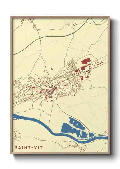 Une affiche de carte sur Saint-Vit