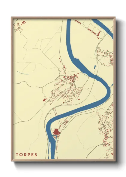 Une affiche de carte sur Torpes