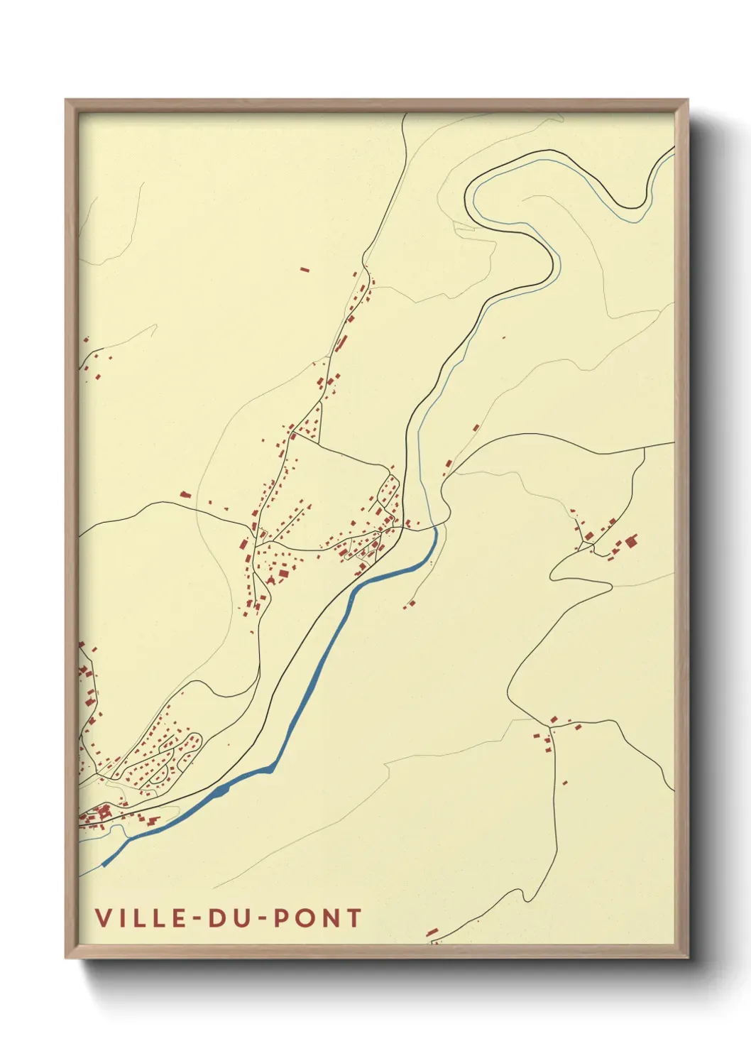 Un poster carte Ville-du-Pont
