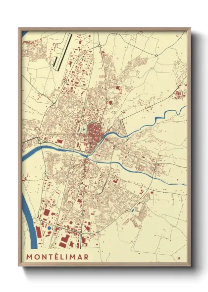 Une affiche de carte sur Montélimar