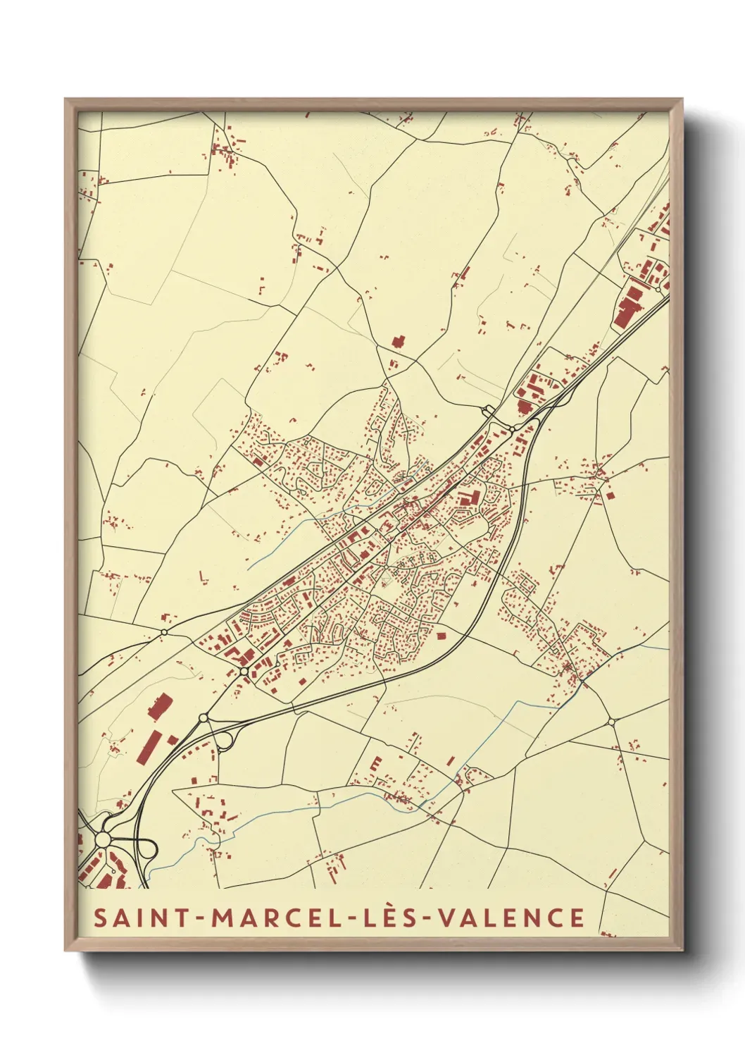 Un poster carte Saint-Marcel-lès-Valence