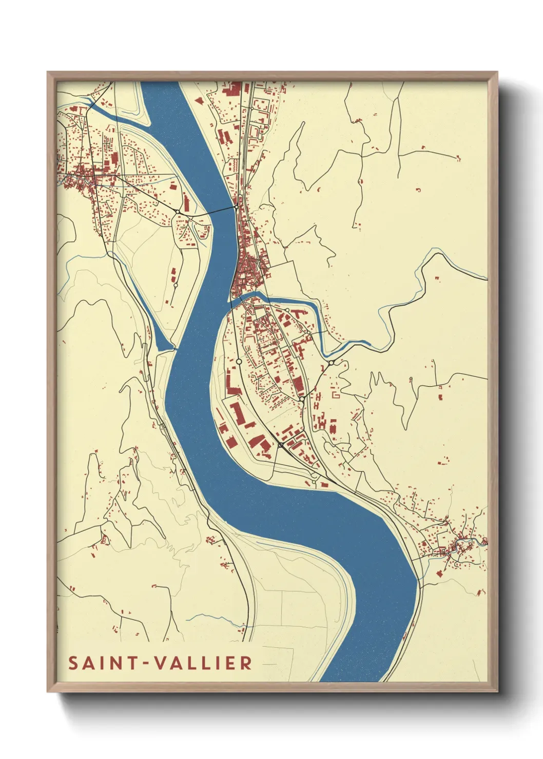 Un poster carte Saint-Vallier
