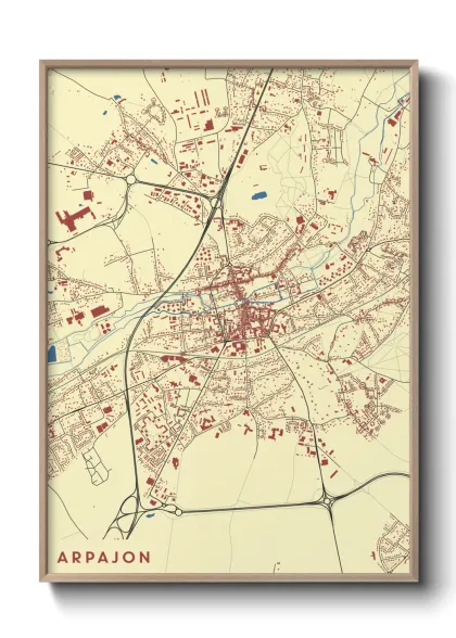 Une affiche de carte sur Arpajon