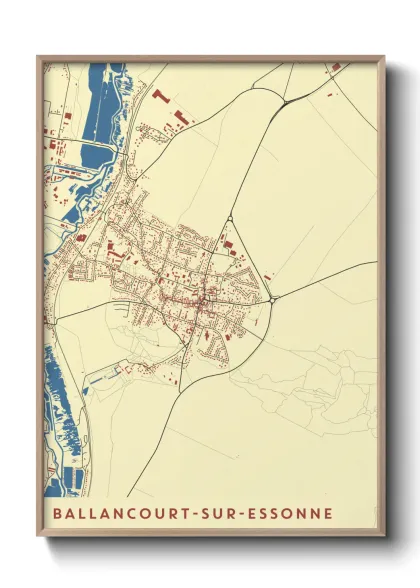 Une affiche de carte sur Ballancourt-sur-Essonne