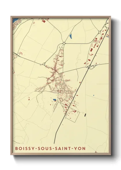 Une affiche de carte sur Boissy-sous-Saint-Yon