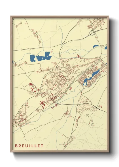 Une affiche de carte sur Breuillet