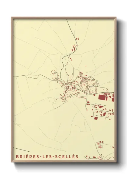 Une affiche de carte sur Brières-les-Scellés