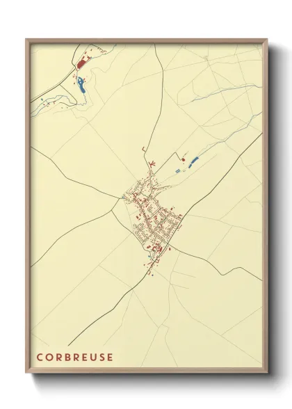 Une affiche de carte sur Corbreuse