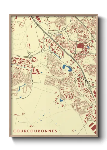Une affiche de carte sur Courcouronnes
