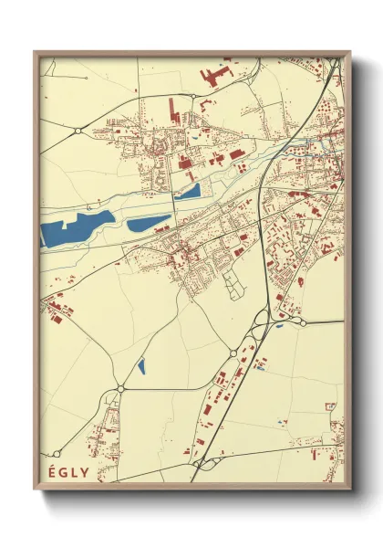 Une affiche de carte sur Égly