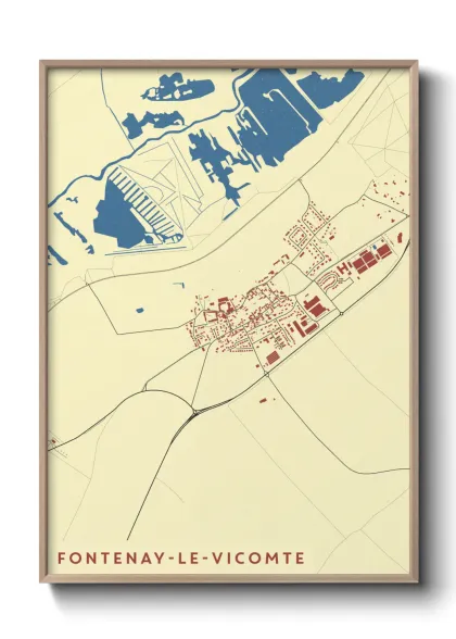 Une affiche de carte sur Fontenay-le-Vicomte