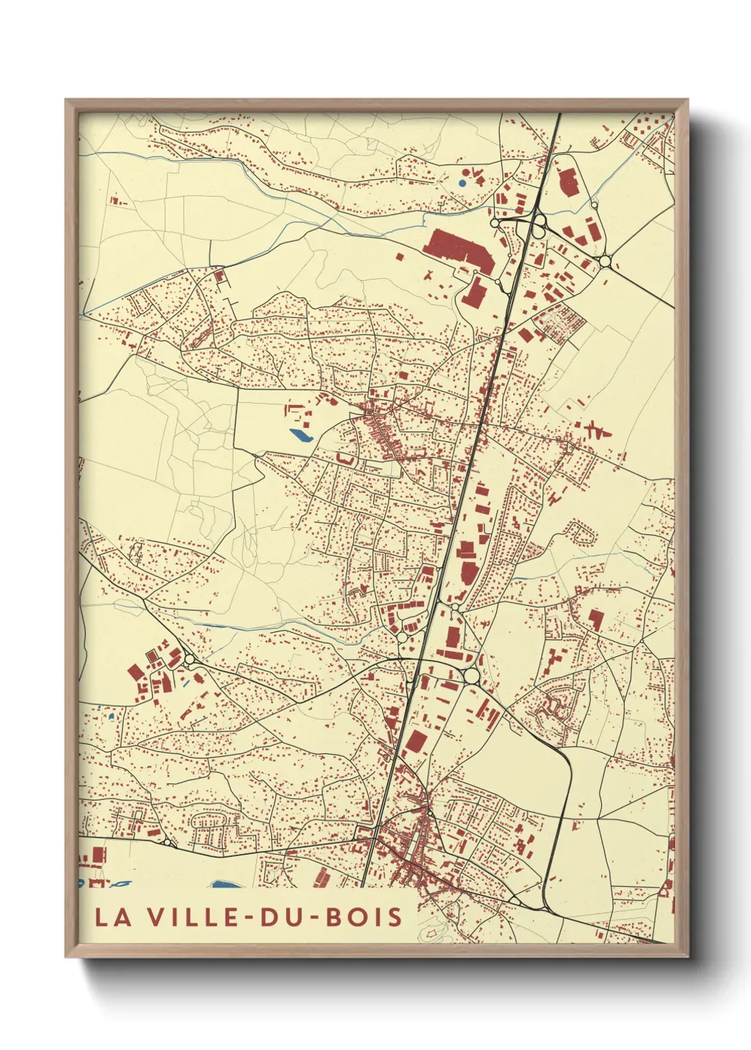 Un poster carte La Ville-du-Bois