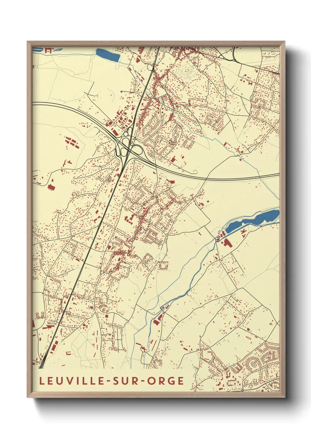 Un poster carte Leuville-sur-Orge