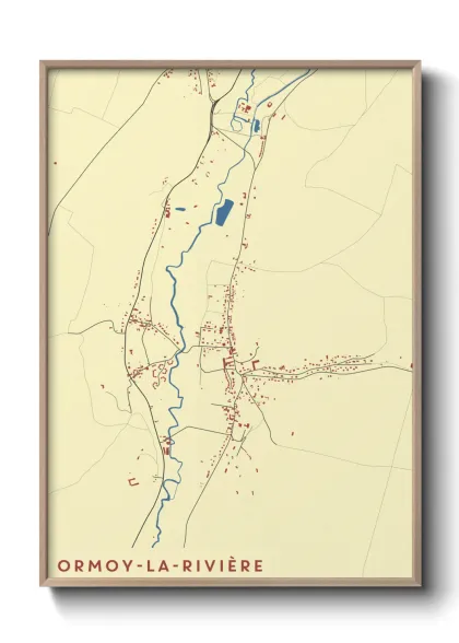 Une affiche de carte sur Ormoy-la-Rivière