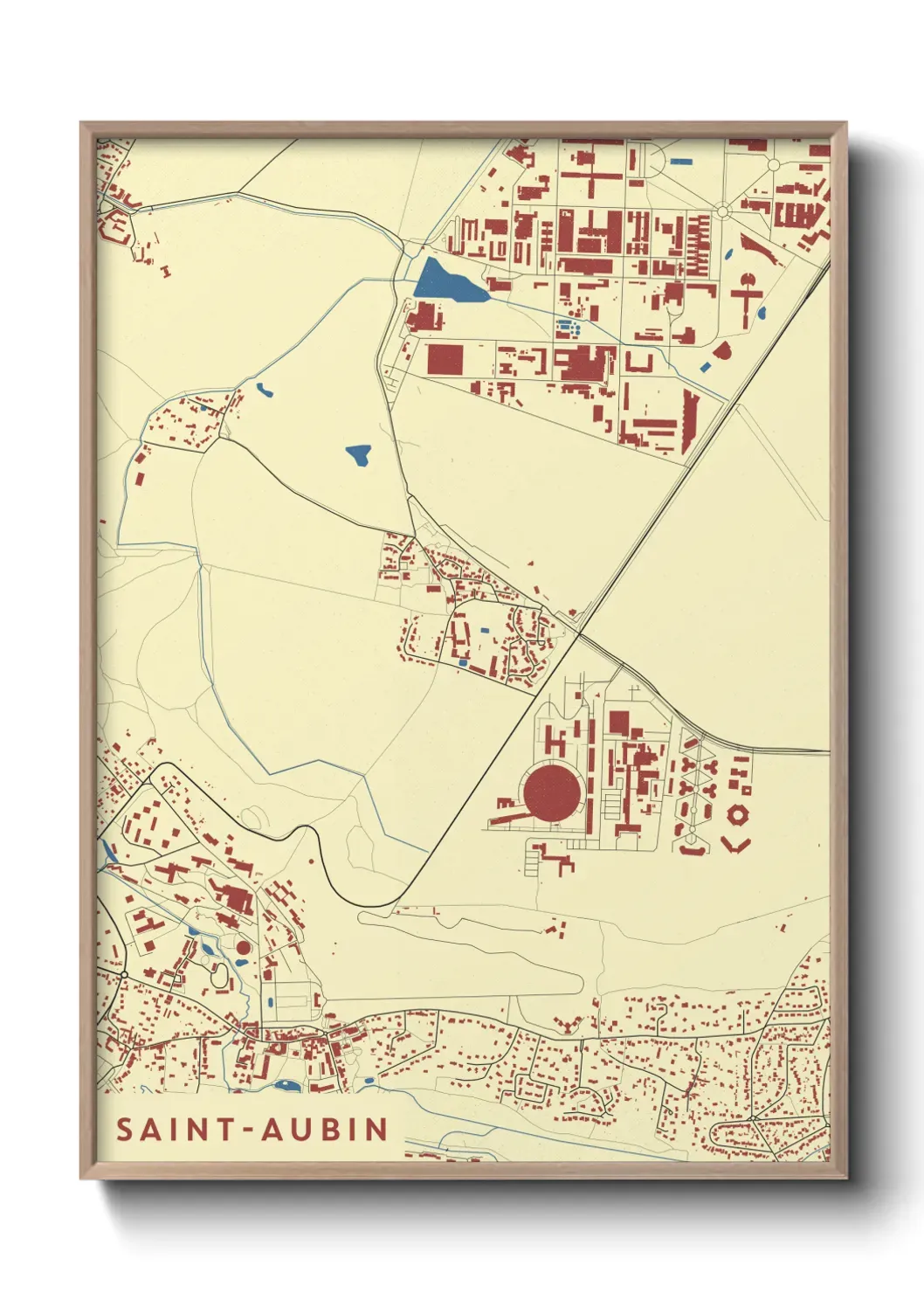 Un poster carte Saint-Aubin