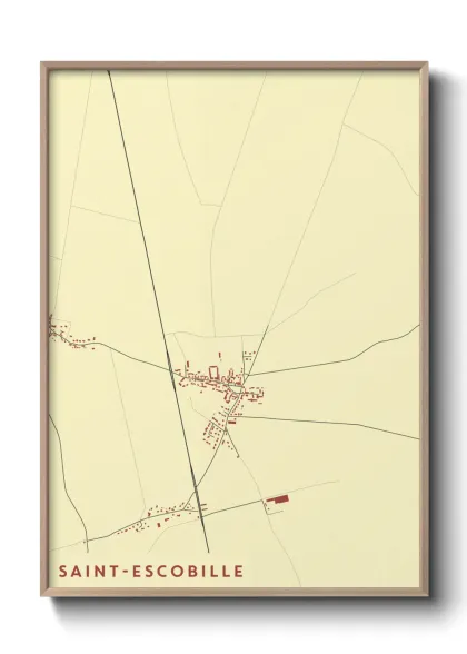 Une affiche de carte sur Saint-Escobille