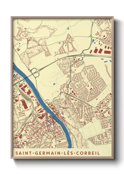 Une affiche de carte sur Saint-Germain-lès-Corbeil