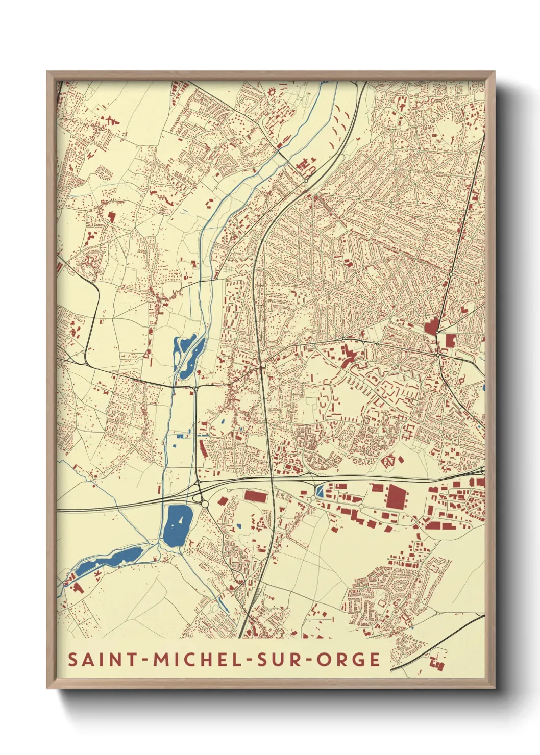 Un poster carte Saint-Michel-sur-Orge