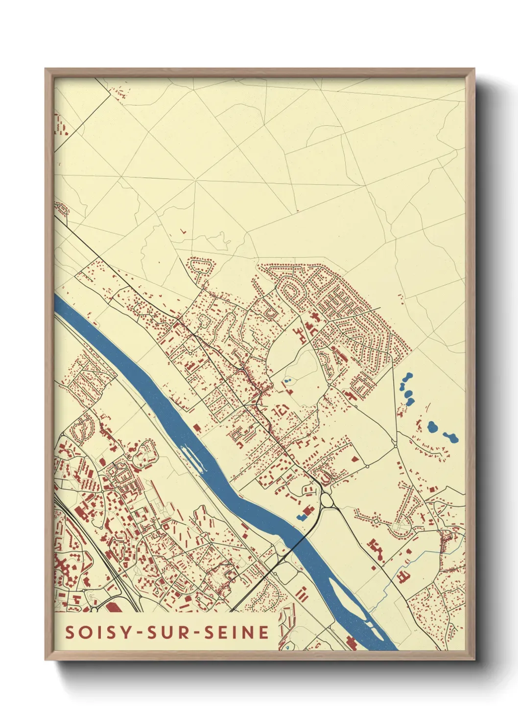 Un poster carte Soisy-sur-Seine