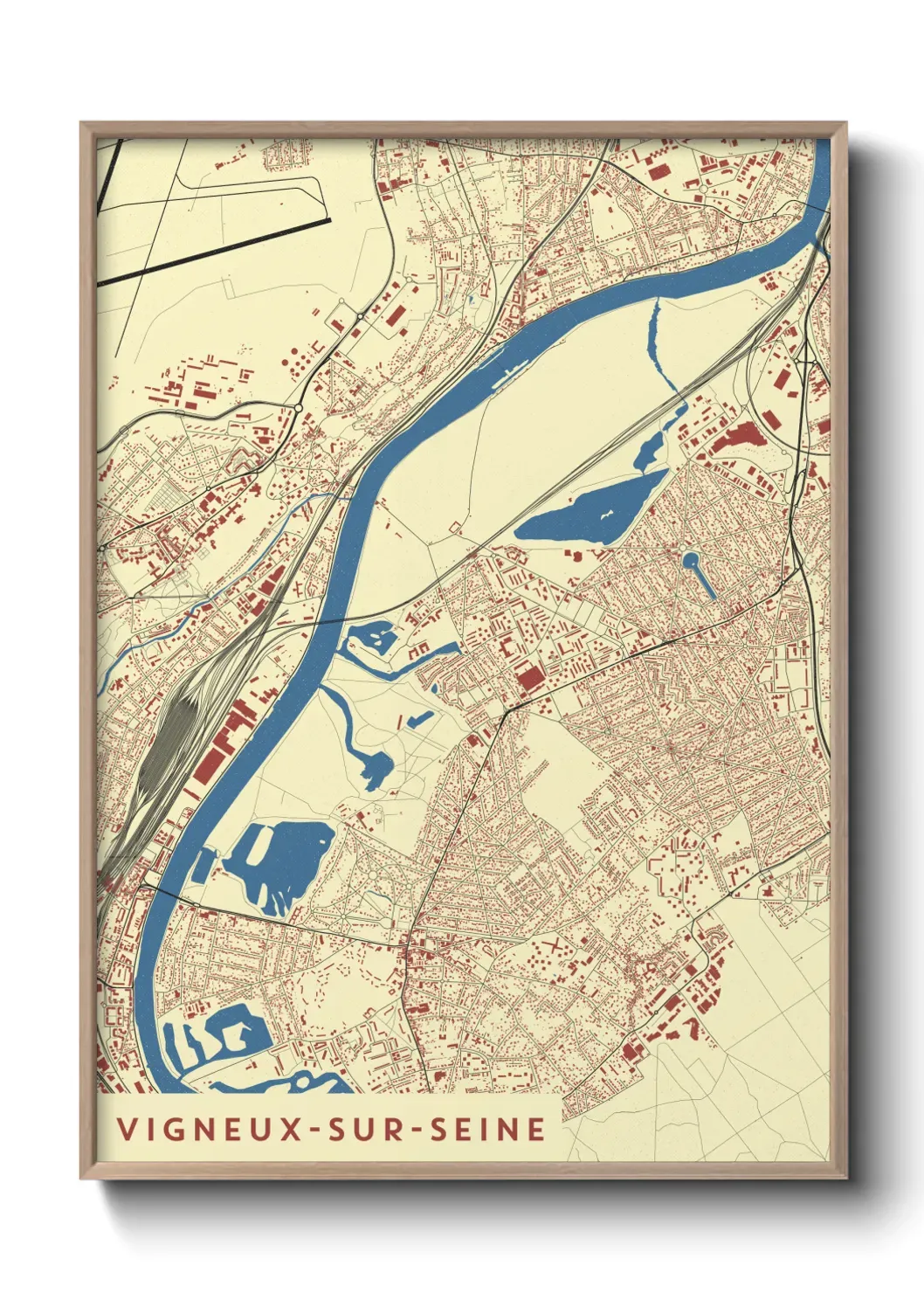 Un poster carte Vigneux-sur-Seine